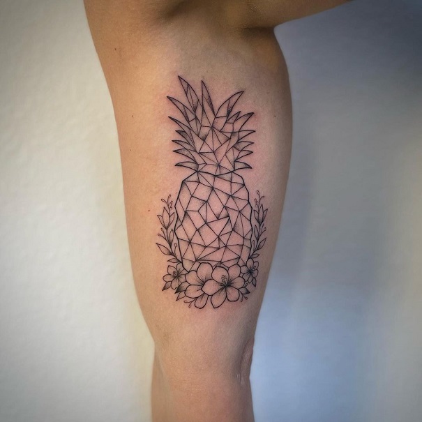 Geometric Pineapple Tattoo Designs
