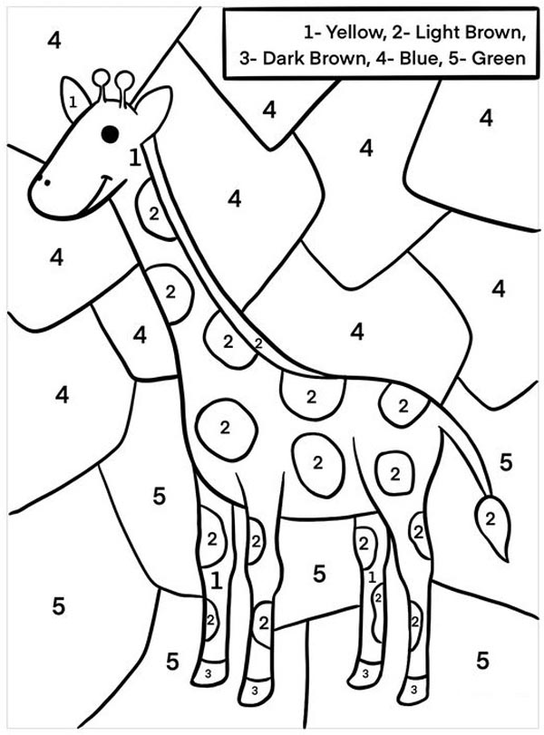 Giraffe Color By Number 