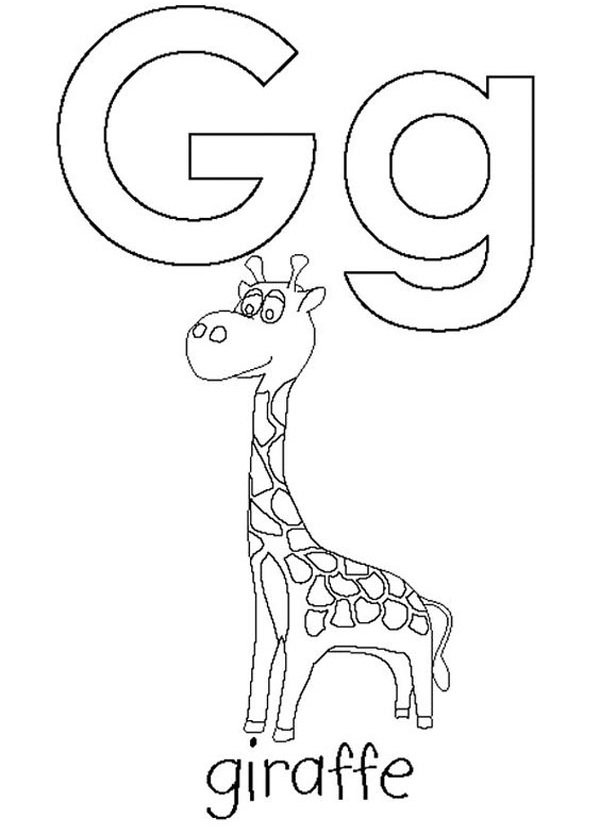 Giraffe Coloring For Preschool