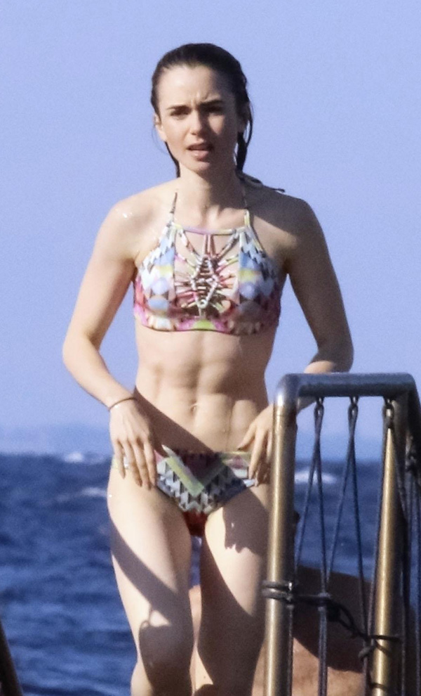 Lily Collins Abs