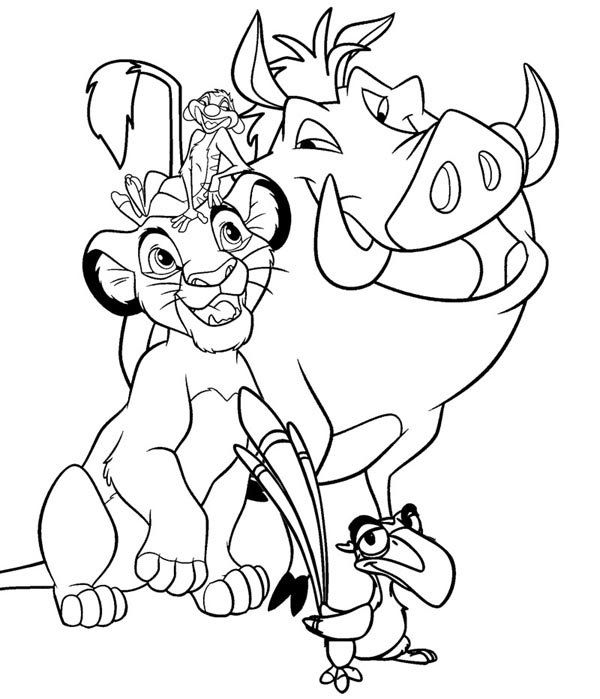 King Simba And Friends Coloring