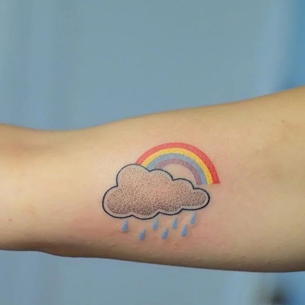 Little Rainbow Tattoo On The Forearm
