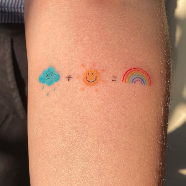 Mini Rainbow Tattoo