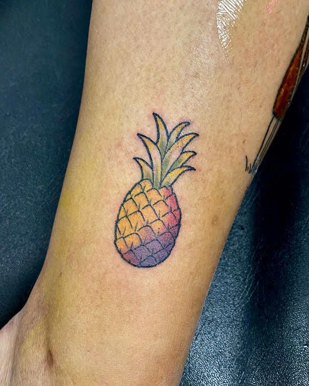 Minimalist Pineapple Tattoo