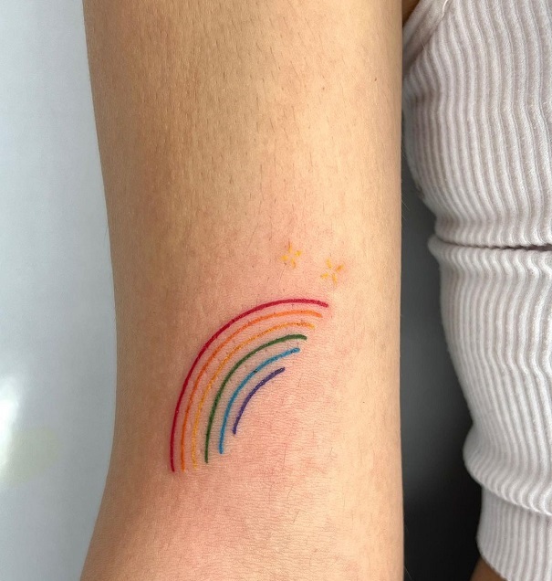 Minimalist Rainbow Tattoo 1