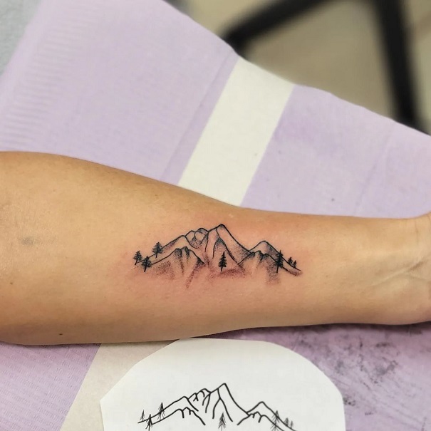 Mountain Forearm Tattoo