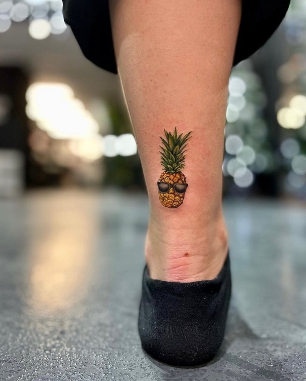 Pineapple With Sunglasses Tattoo