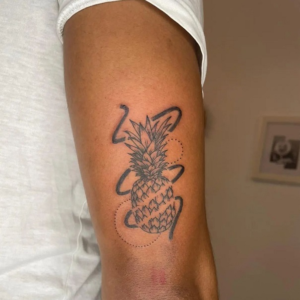 Realistic Pineapple Tattoo Design