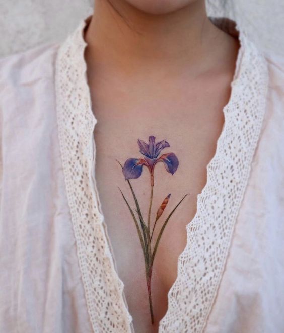 Simple Botanical Tattoo For Women