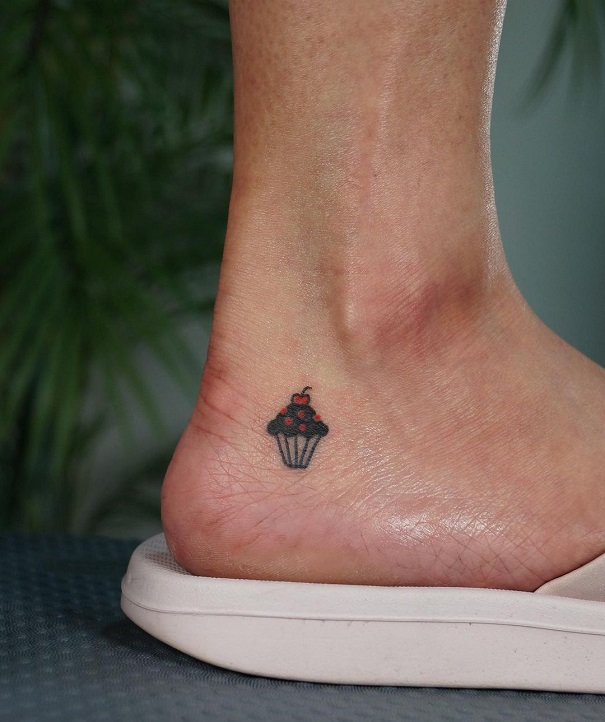 Small Muffin Tattoos On The Heel