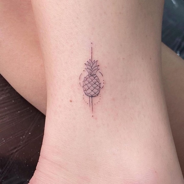 Tiny Pineapple Tattoo