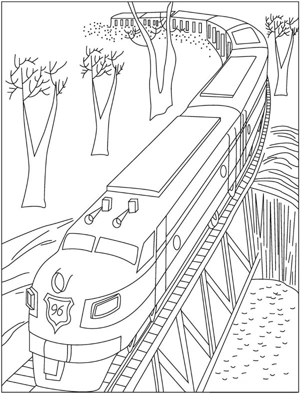 Train Pictures To Color and Print