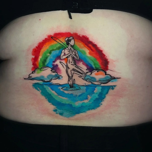 Watercolour Rainbow Tattoo