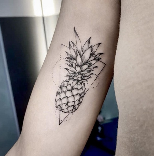 Whimsical Pineapple Tattoo