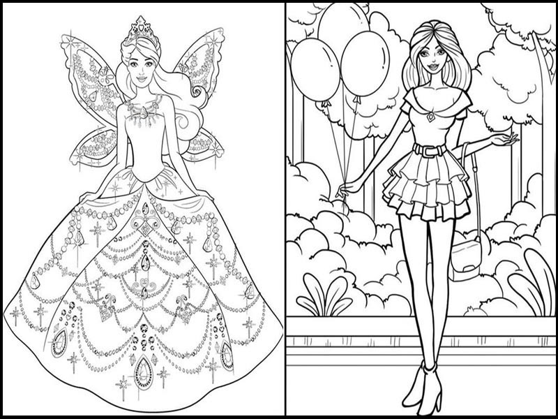 Cute Barbie Coloring Pages drawing free image download-saigonsouth.com.vn