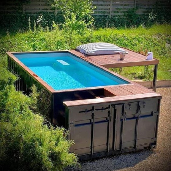 Transforming an Old Container into a Stylish Overground Pool