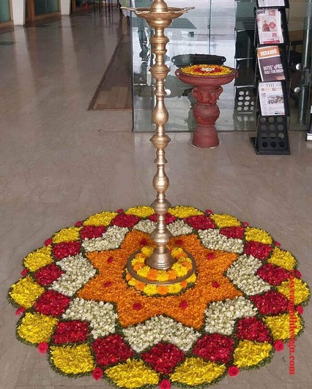 Navratri Flower Rangoli Decoration
