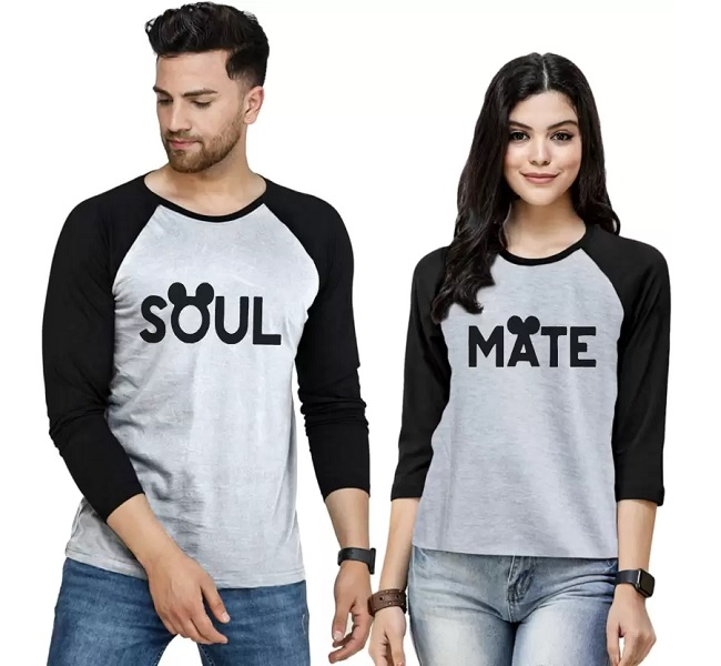Printed Couple T Shirt With Full Sleeve