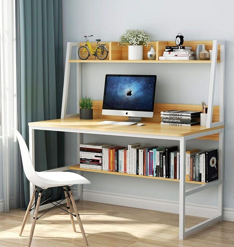 Study Table With Bookshelf Design