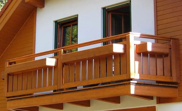 Wooden Railing Design For Balcony