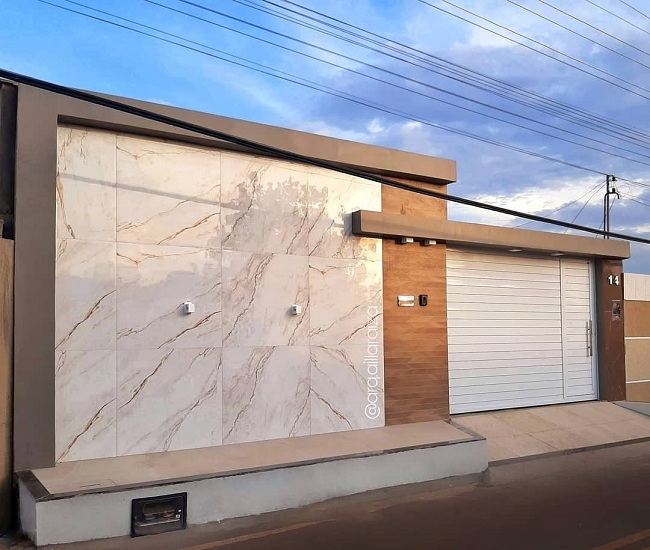 Compound Wall Elevation Design with Marble