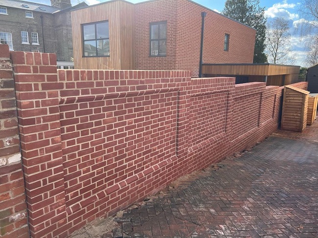 Compound Wall Elevation with Exposed Brick