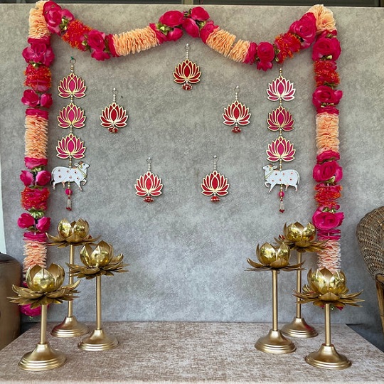 Diwali Lotus Backdrop Design