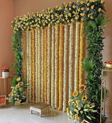 Floral Backdrop For Home Weddings