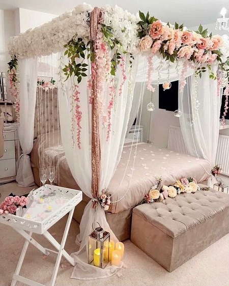 Flower Decoration For Bed