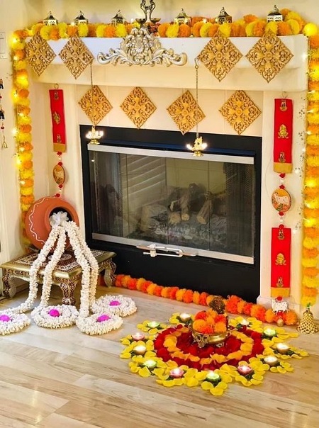 Rangoli Design With Flowers | DIY | Flower Decoration Ideas At Home | Flower  Rangoli Design | Diwali - YouTube