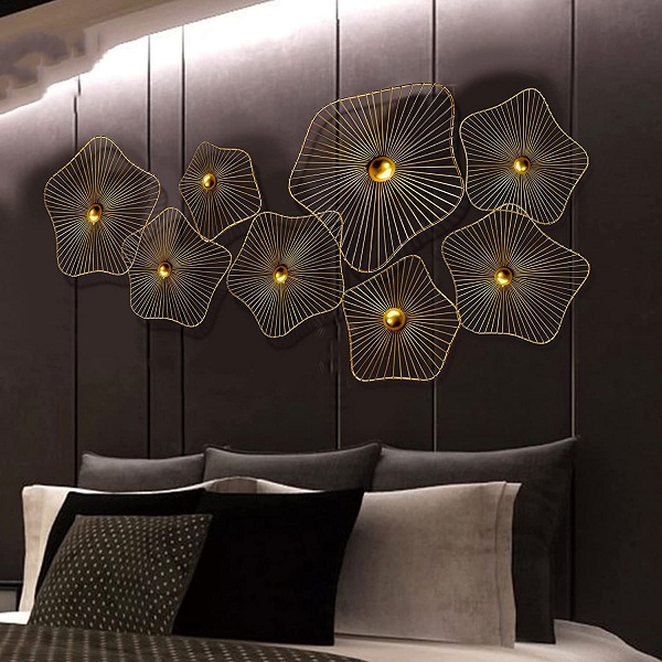 Geometric Gold Plated Metal Wall Décor