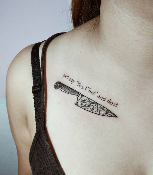 Gorgeous, Yes, Chef Knife Tattoo