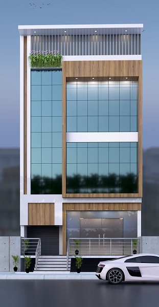 House Front Elevation Glass Design