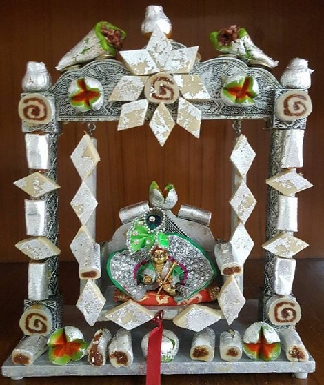 Janmashtami Decoration With Sweets