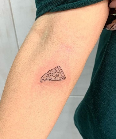 Minimalist Pizza Tattoo