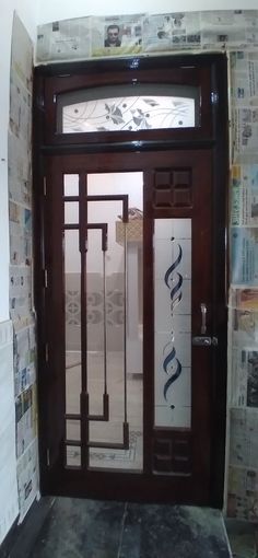 Modern Jali Door Design With Glass