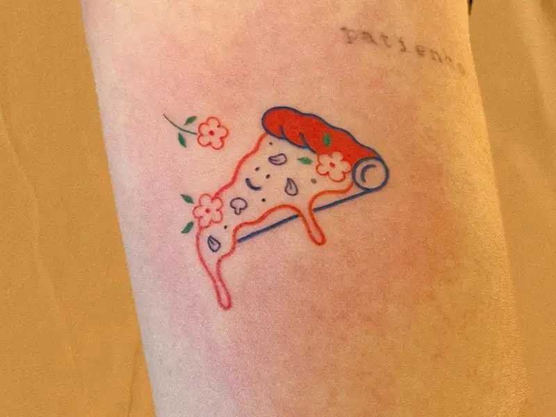 Infinity pizza tattoo in honor of national pizza day