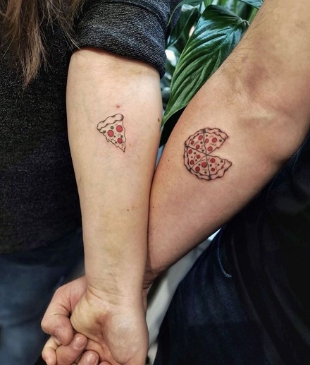 Pizza Tattoo For A Couple