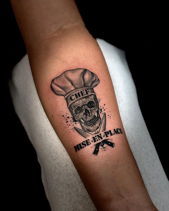 Scary Chef Skull Tattoo