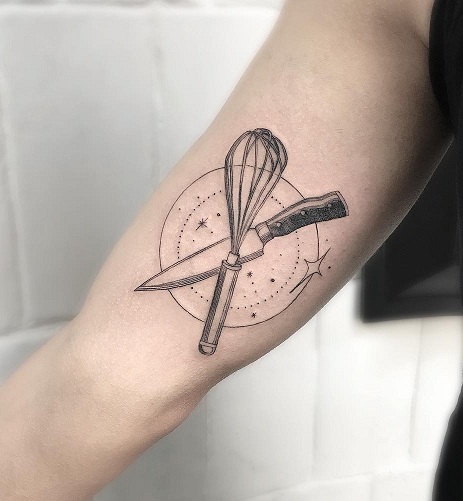 Simple Chef Tattoo On The Arm