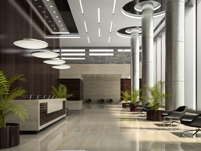 Unique Ceiling Design For The Lobby Area