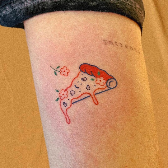 Unique Pizza Slice On The Arm