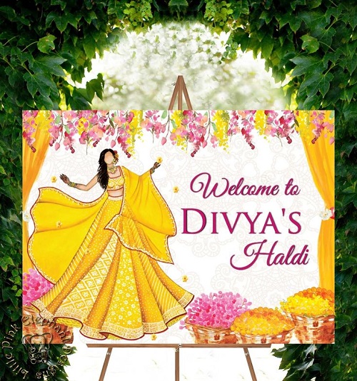 Haldi Welcome Poster For Bride