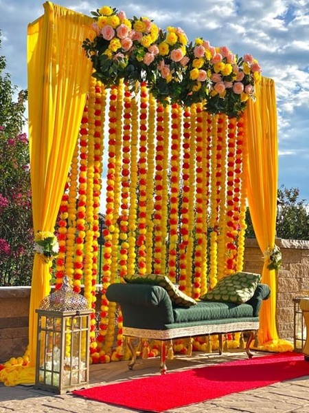 Marigold Decoration For Haldi