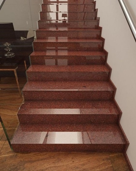Red Granite Stairs Design