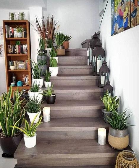 Staircase Decoration With Plants