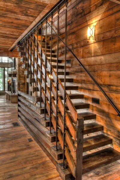 Farmhouse Wooden Stairs Design
