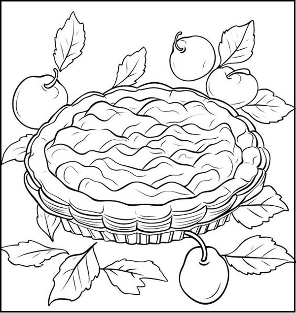 Apple Pie Coloring Sheet