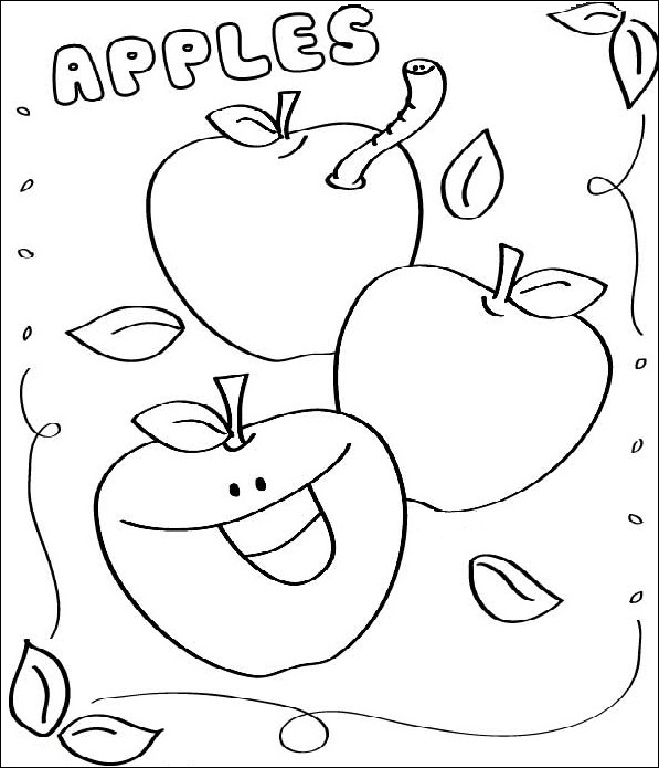 Apple Coloring Sheets for Preschool
