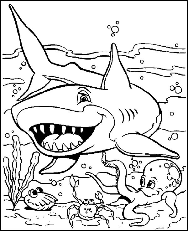 Friendly Shark Coloring Picture